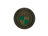 Badge / Emblem Puch logo Gold mit Emaillen 47mm RealMetal® 